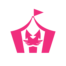 the symbol for the challenge mode, similar to a pink and white tent with arrows in front of it