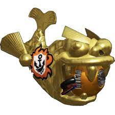 An image of the rainmaker. A golden fish with a sticker of the ranked symbol on it