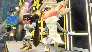 an image of the squid sisters Callie and Marie celebrating the most recent Splatfest